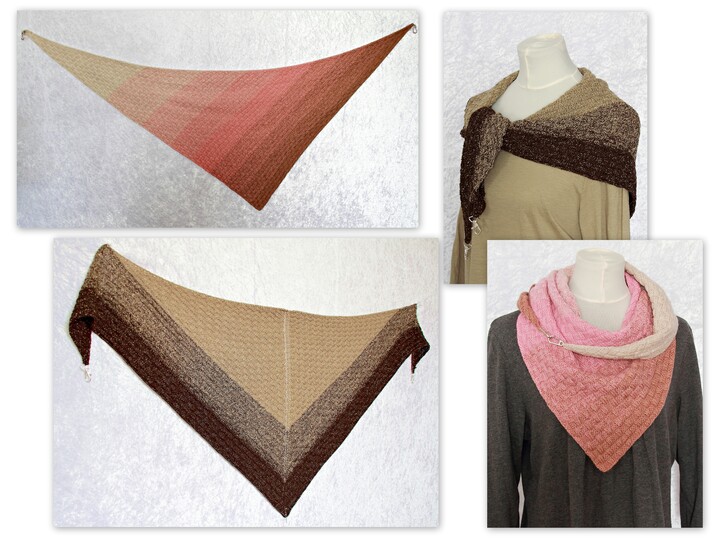 Strickanleitung Tuch Kreuz und quer, Dreieckstuch in zwei Varianten
