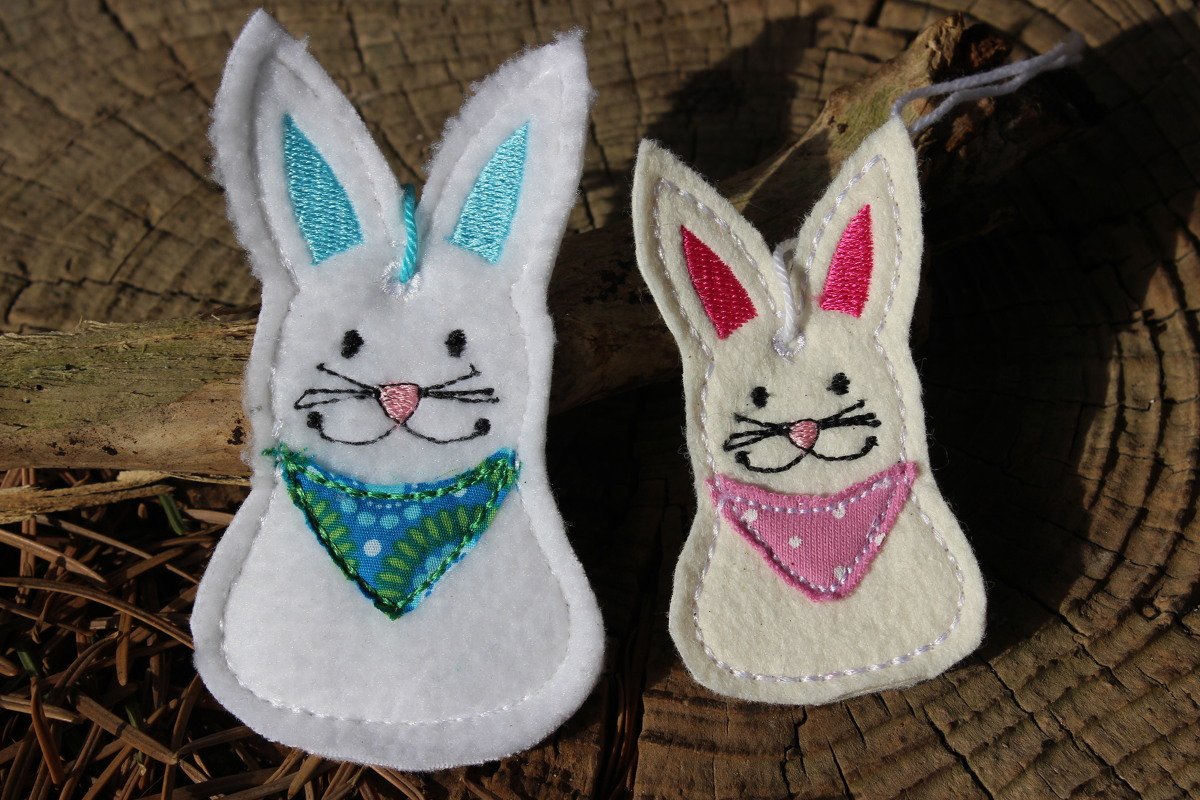 Hasen / Osteranhänger ♥ ITH 10X10 embroidery