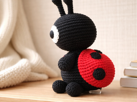 Häkelanleitung Marienkäfer, Amigurumi Marienkäfer häkeln,Marienkäfer häkeln