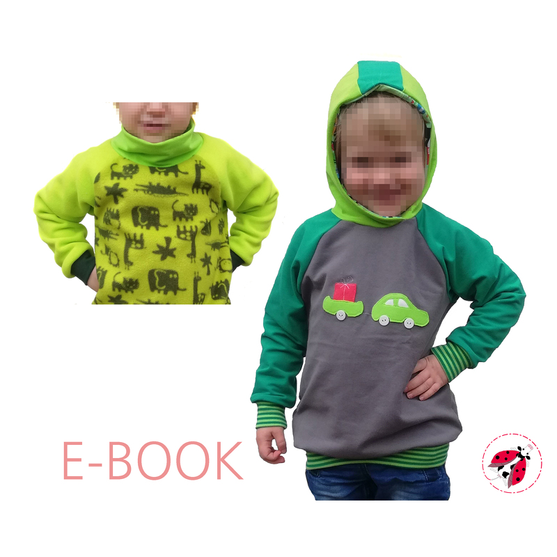 "K.Puzen-Rollover 2.0" Hoodie Gr. 92-164 - Schnittmuster &amp; Beamerdatei