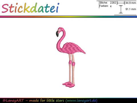 **Stickdatei "Flamingo" - Format: DST & PES**