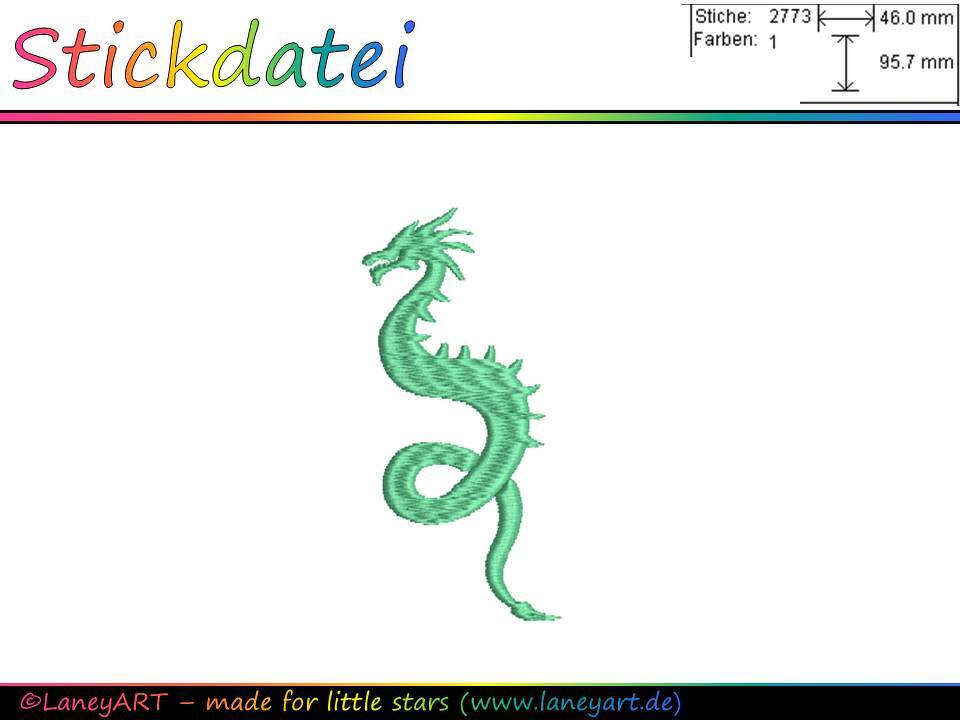 **Stickdatei "Drache" - Format: DST &amp; PES**