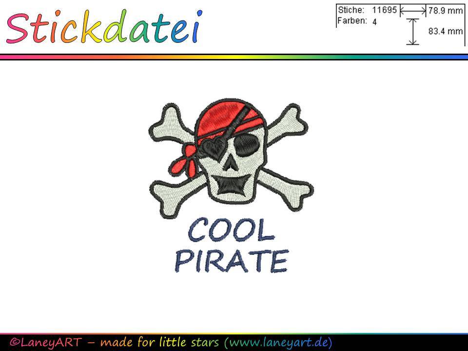 **Stickdatei "Pirat / Cool Pirate" - Format: DST & PES**