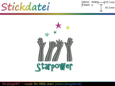 **Stickdatei "Starpower / Hände / Fans / Konzert" - Format: DST & PES**