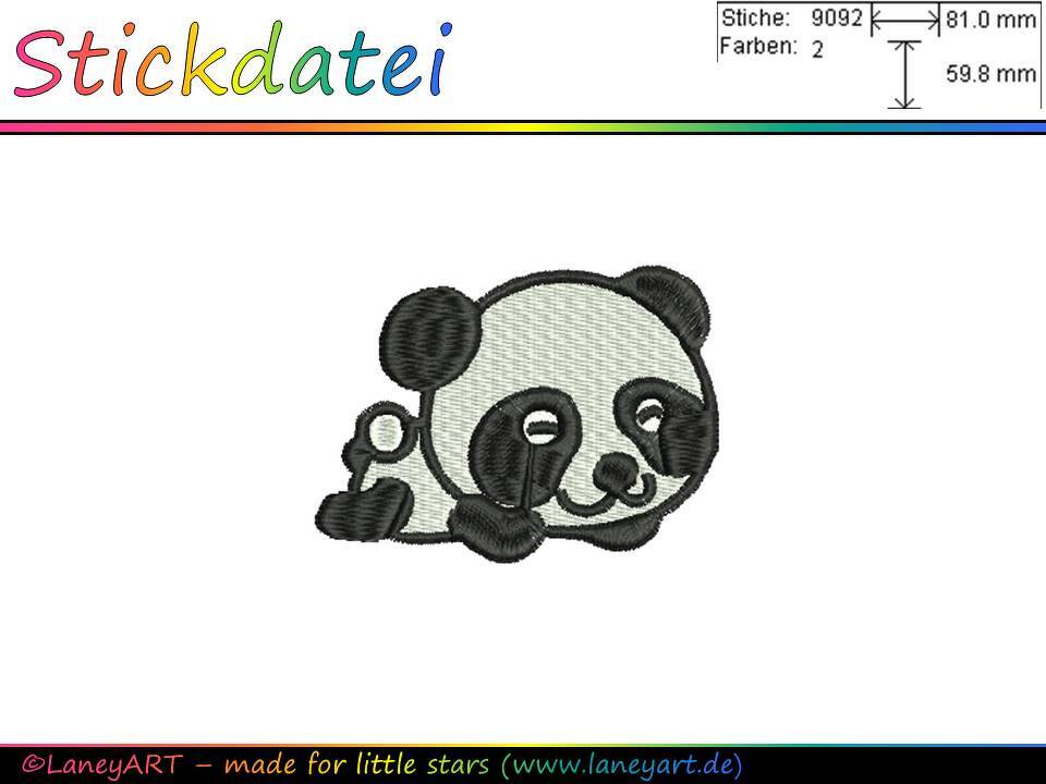 **Stickdatei "Panda-Bär" - Format: DST &amp; PES**