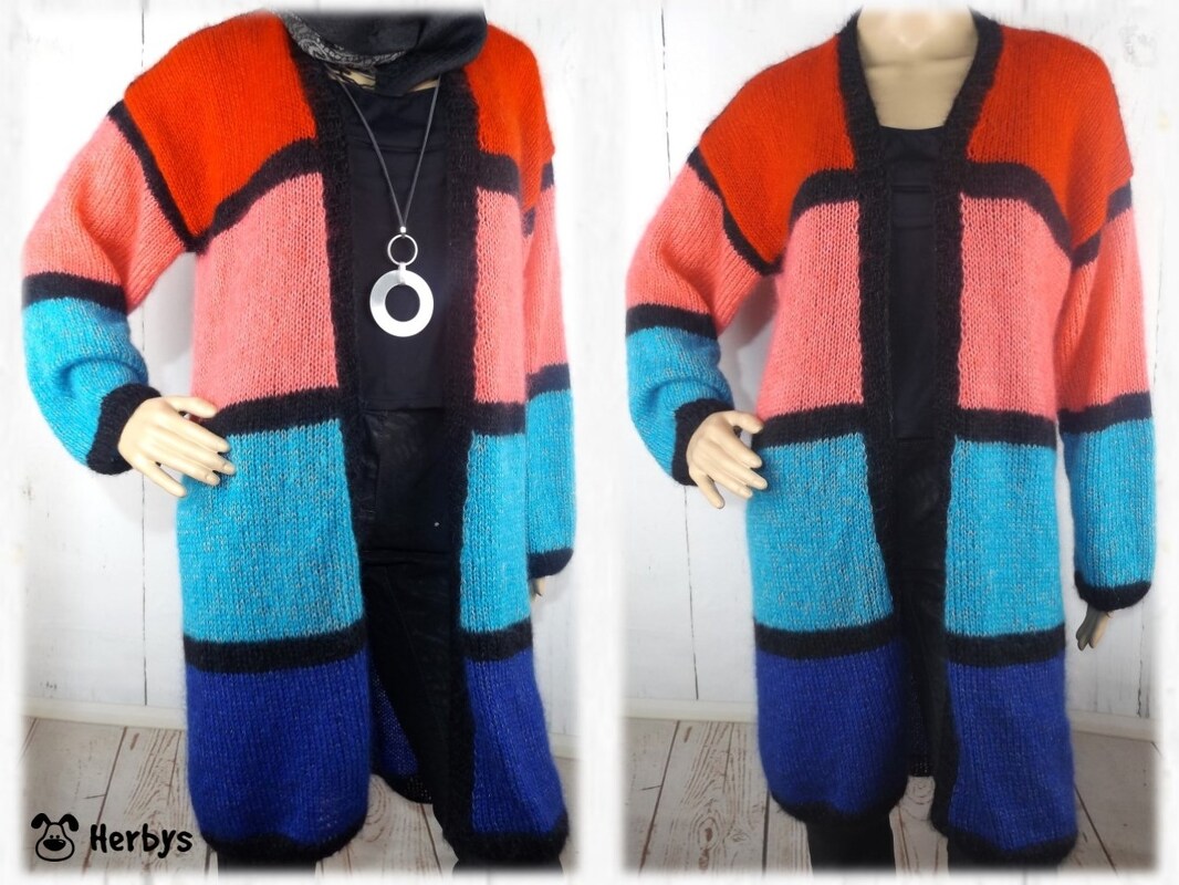Strickanleitung Longjacke "Colour - Blocking"