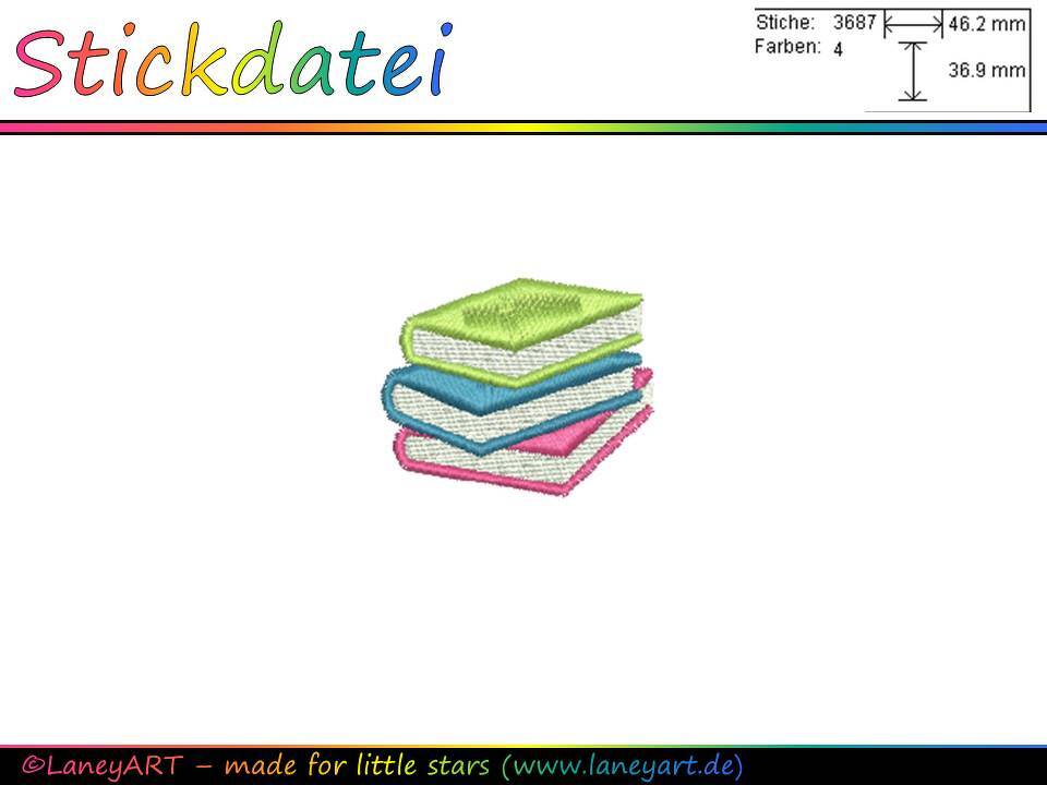 Stickdatei "Bücher" - Format: DST & PES