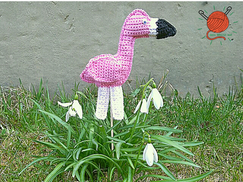 Anleitung Flamingo, Blumenstecker oder Dekoration