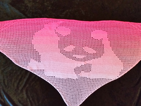 Panda, Motivtuch, Häkeltuch, Dreieckstuch