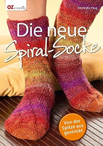 Spiral-Socken in Verlaufsgarn, von der Spitze gestrickt