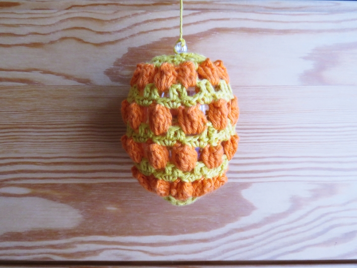 Osterei mit Popcorn- Maschen