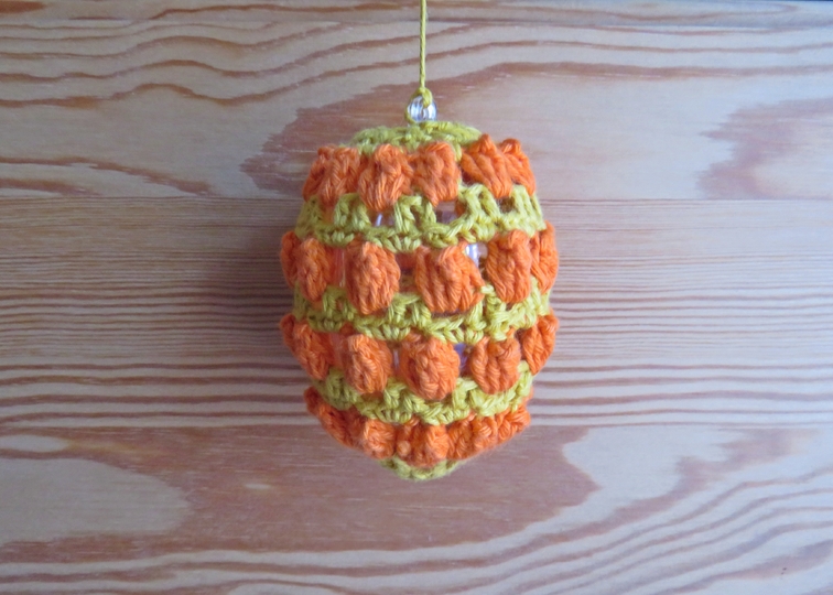 Osterei mit Popcorn- Maschen