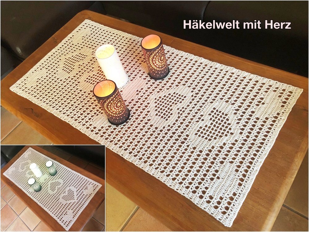 Häkeln / Tischläufer "Herzensangelegenheit"