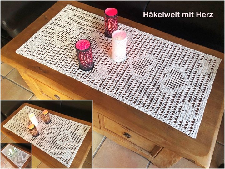 Häkeln / Tischläufer "Herzensangelegenheit"