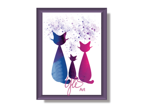 Poster zum Ausdrucken, 3 Größen, Katzen