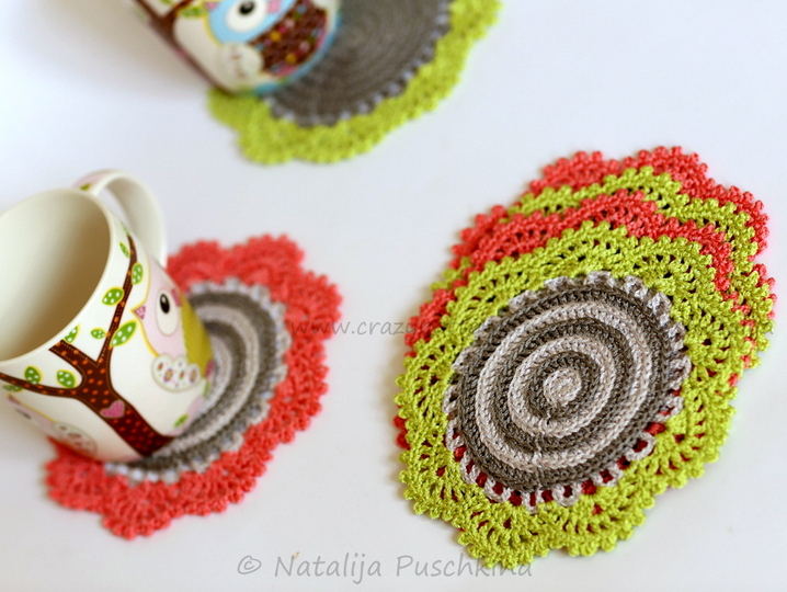 Häkelanleitung für Tassenuntersetzer Set 'Frühling'