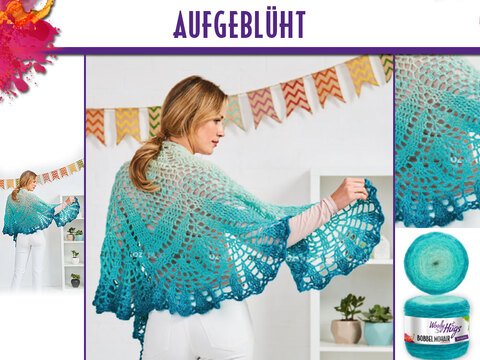 Tuch Aufgeblüht, gehäkelt