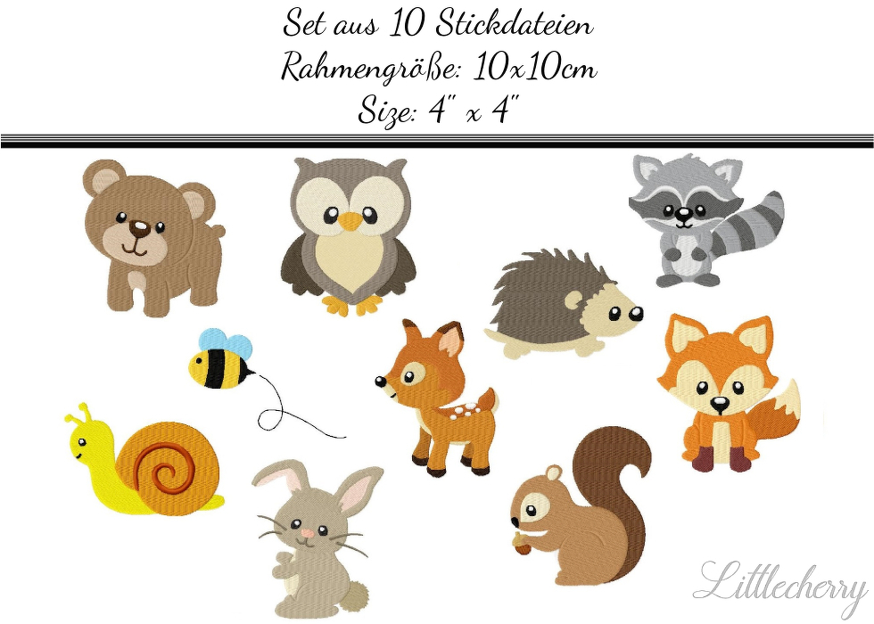 Set Waldtiere 10x10