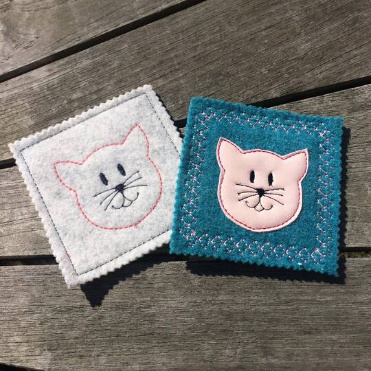 MugRug Katze ITH Stickdatei 10x10