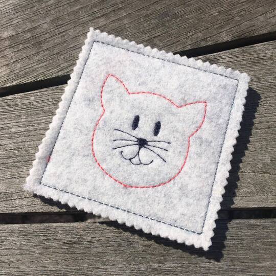 MugRug Katze ITH Stickdatei 10x10