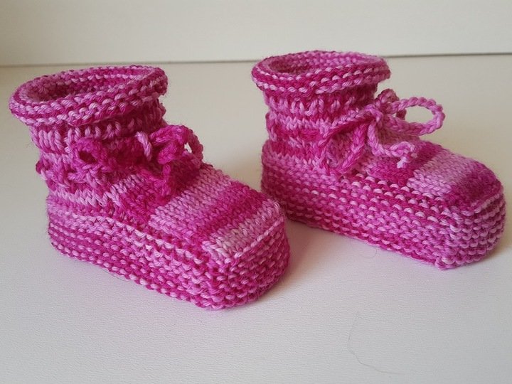 Strickanleitung Babyschuhe aus Wollresten / Sockenwolle,  ca. 9 cm  #250