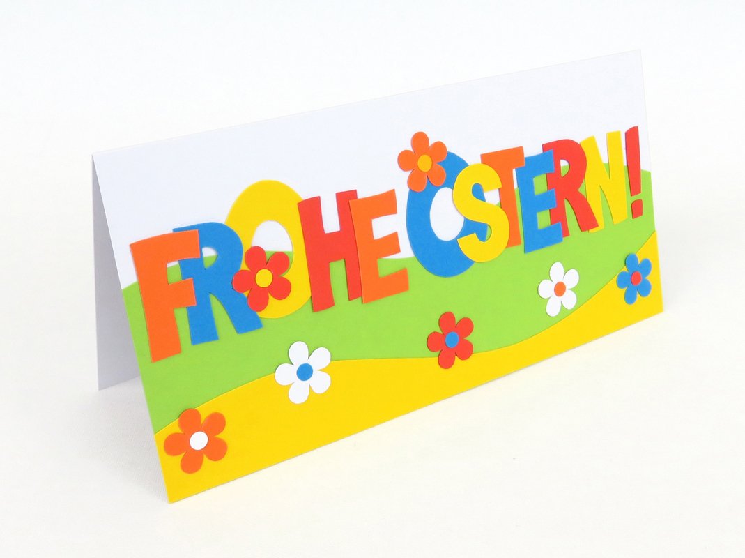 Bunte Osterkarte – Bastelvorlagen mit Anleitung