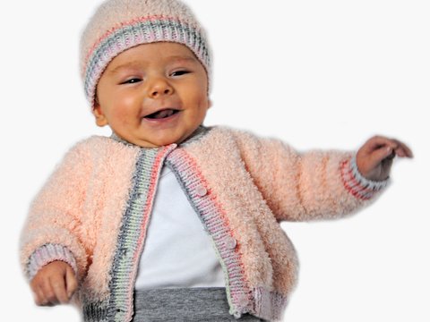 Strickanleitung Babyjacke Robby in den Größen 56 bis 86