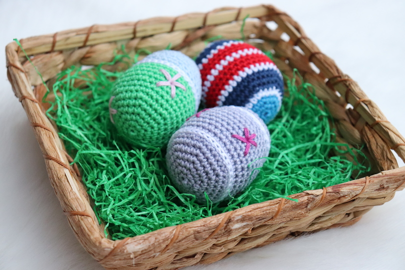 Häkelanleitung für festliche Ostereier in 3 Variationen, Ostereier häkeln