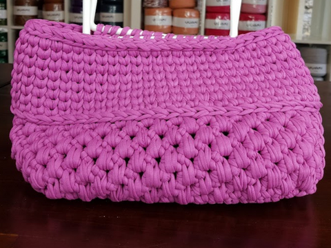 Handtasche mit Muster aus Textilgarn häkeln