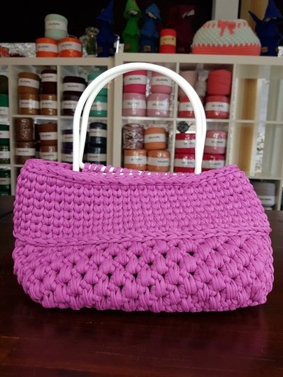 Handtasche aus Textilgarn häkeln