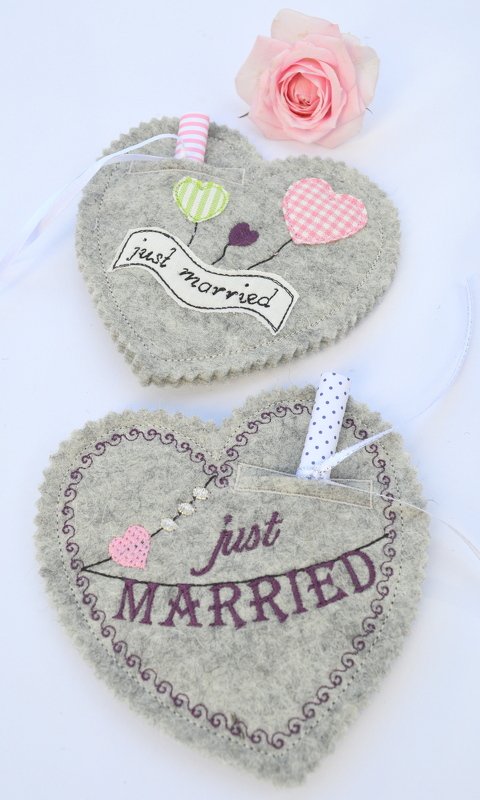 ITH Stickdatei Herz zur Hochzeit 3er SET 10x10cm - Bild 2