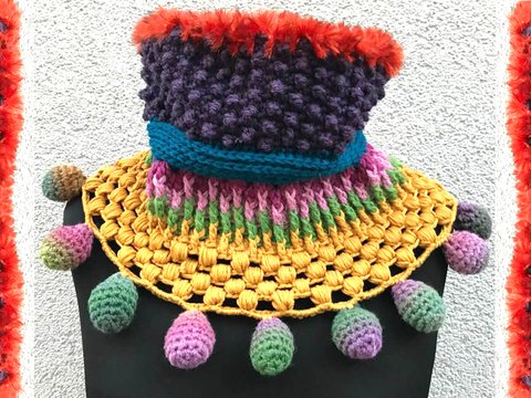 Farben + Mustermix: Schalkragen "PUPI"