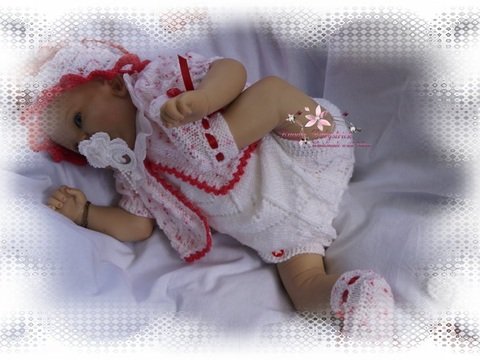 Strickanleitung für Baby's u. Reborns Modell Jette Gr. 50 - 56 4-teilig