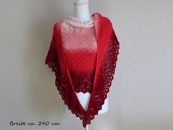 Strickanleitung sichelförmiges Tuch Anika