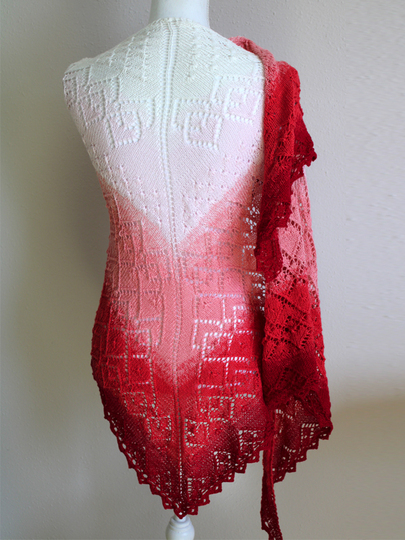 Strickanleitung sichelförmiges Tuch Anika