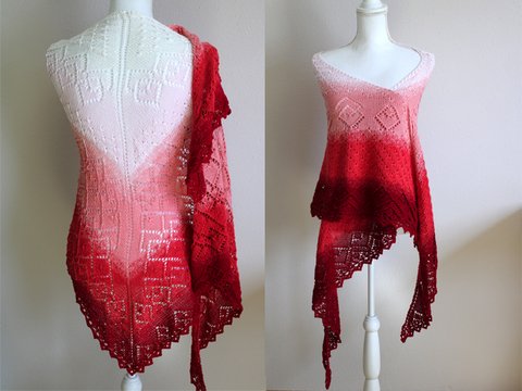 Strickanleitung sichelförmiges Tuch Anika