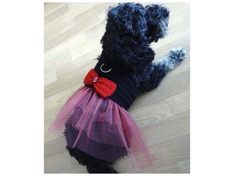 Crochet Pattern for the Dog Harness with Tulle Dress!