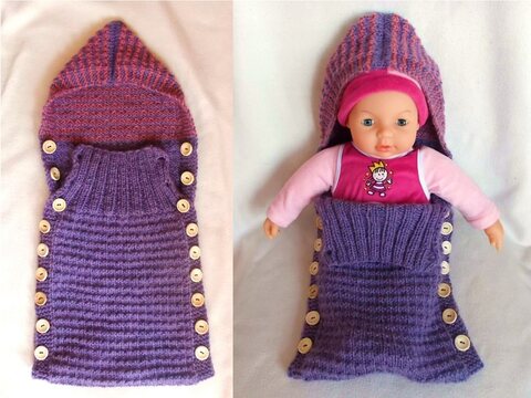 Schlafsack für Puppen, Teddys oder Neugeborene - 40-50 cm