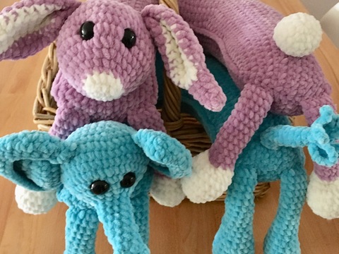 Set: Häkelanleitungen "Nackenhörnchen Hasi und Fanti" von Otti.Berlin