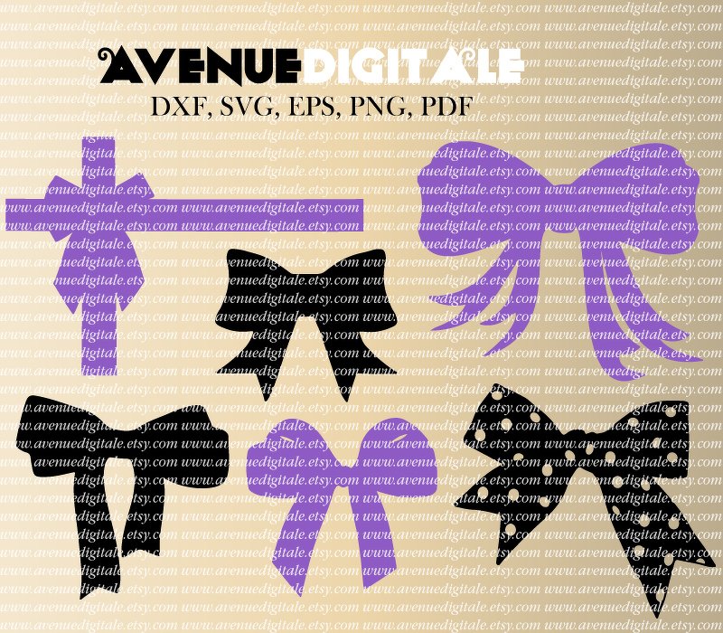 Bows, ribbons, EPS, SVG, DXF, PDF cutting machines plotters Silhouette Cameo Cricut Graphtec files - Image 2