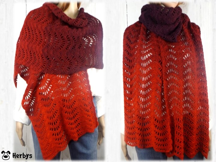 Häkelanleitung Alpakaschal "Kuschel Welle""