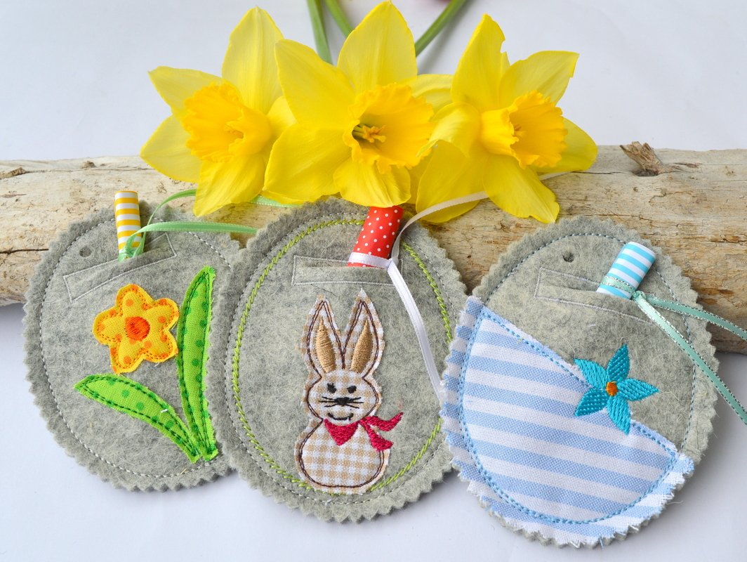 ITH Stickdatei Osterei Wunscherfüller mit doodle Motiv 8x10cm