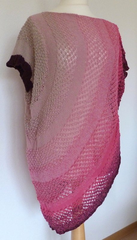 Sandrose - asymmetrische Tunika aus Farbverlaufsgarn