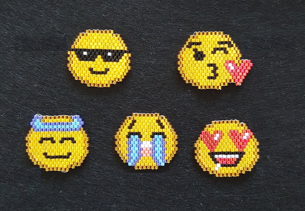 Smilie Set 2 (Nr. 6 - Nr. 10) / Anhänger / Ohrring / Charm