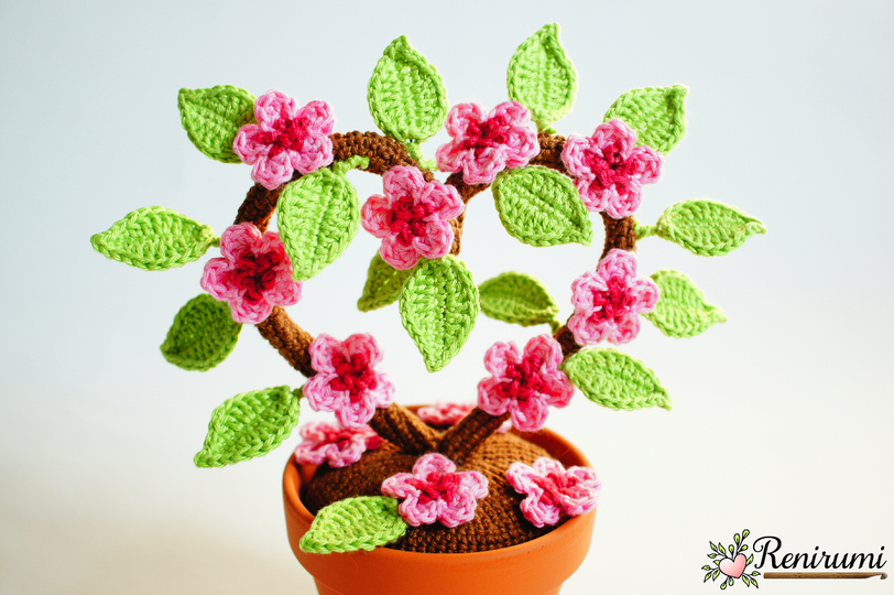 Crochet pattern Cherry Blossom Heart