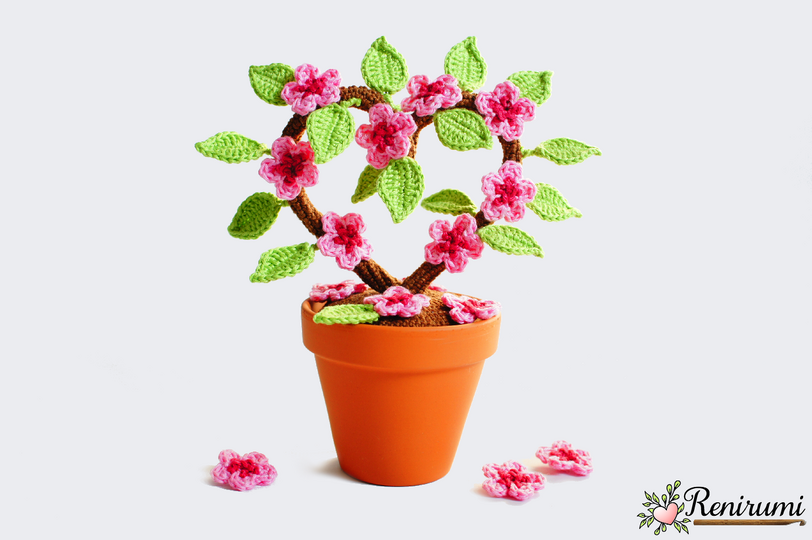 Crochet pattern Cherry Blossom Heart