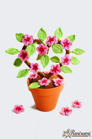 Crochet pattern Cherry Blossom Heart
