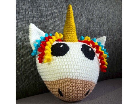 Häkelanleitung: Schmusekissen Einhorn
