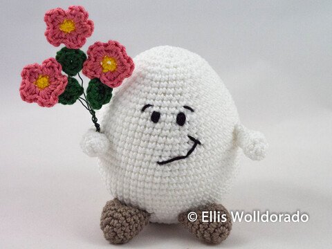 Ei Eggbert - Der Blumenkavalier, Amigurumi, Häkelanleitung