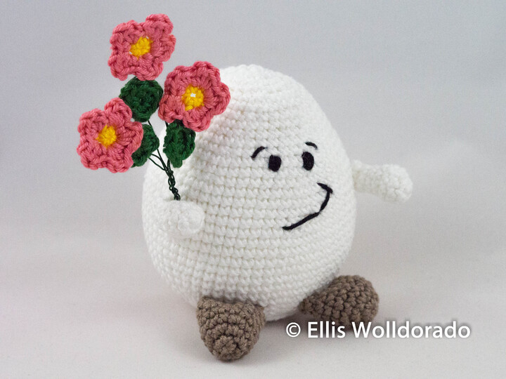 Ei Eggbert - Der Blumenkavalier, Amigurumi, Häkelanleitung